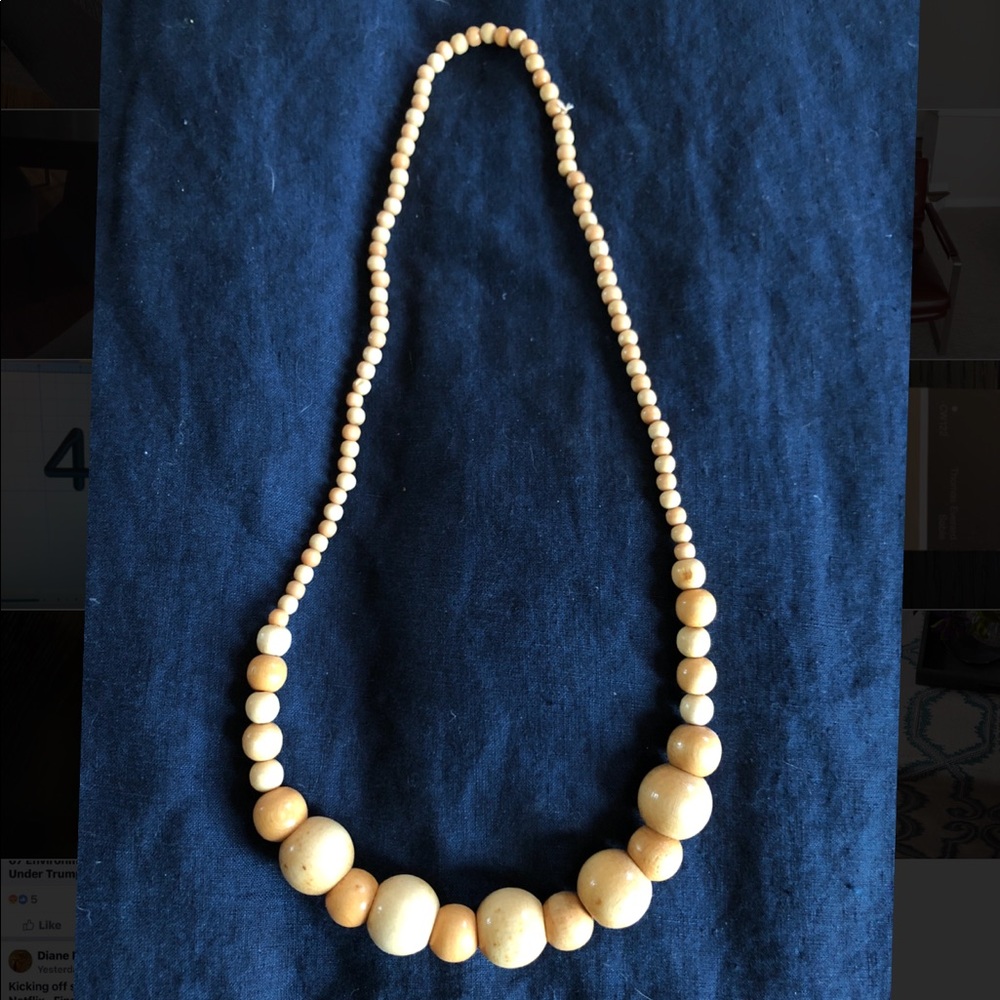 Wood beaded necklace